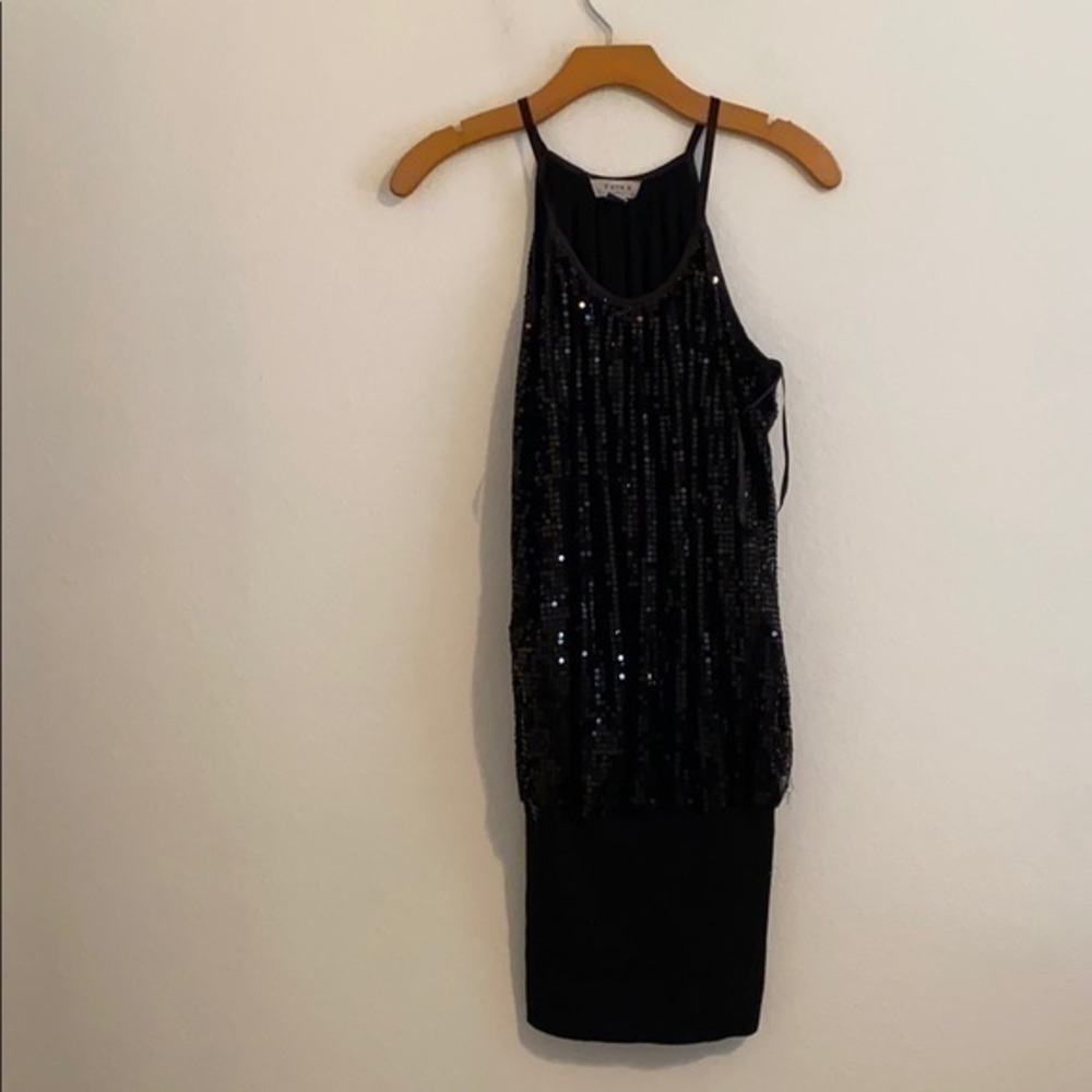TOSKA VINTAGE SOLID BLACK DRESS SIZE MEDIUM